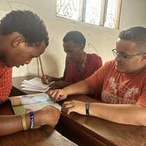 Teaching English to Saimon and Jona