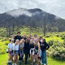 Hiking a volcano 