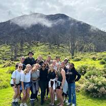 Hiking a volcano 