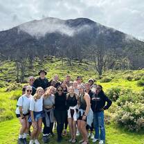Hiking a volcano 