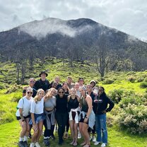 Hiking a volcano 