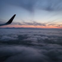 Sunset coming into Sapporo