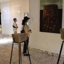 Visiting the exhibit done by Palestinian artists and curators