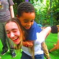playing with the children