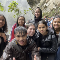 On our "Fun Day", exploring Baños, Ecuador at a waterfall