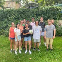 The volunteers after a morning soccer game.