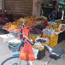 Cycling to a nearby fruit shop