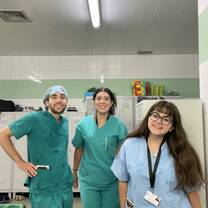 Shadowing the general surgery department with my classmates 