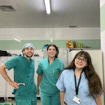 Shadowing the general surgery department with my classmates 