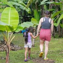 Me and my host sister walking to the river