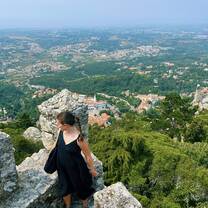 Views from the Moorish Castle (Castelo dos Mouros) in Sintra, Portugal.
