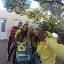 Selfie with the boys and other volunteers!