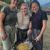 Making Pad Thai for the very first time with two of the sweetest people