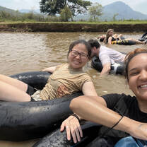 Tubing down the river