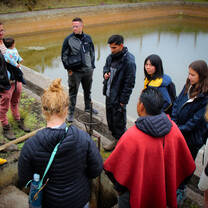 A site visit to Pímbalo, a community with very high water organisation. This photo shows my visit to their reservoir which they built through community funding and labour (Minga) in order to ensure they have water all year round (even in the dry season).