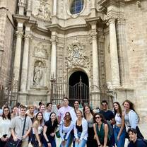 Group pic in front of Valencia cathedral