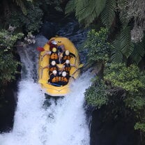 20ft waterfall rafting in New Zealand