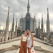 Me and my rommate on top of the Duomo in Milan!