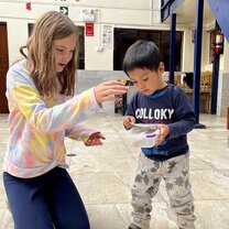 at the orphanage - my 12 year old daughter