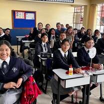 English class that Ben got to talk to so they could practice their English