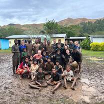 Rainy rugby in the Village