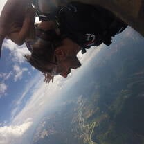 Sky diving in the rocky mountains 