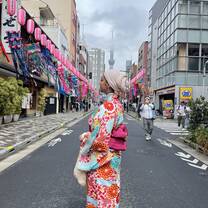 Trying on a yukata for the first time in Asakusa.