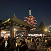 Crowded streets of Sensoji after a fireworks show