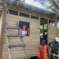 Working on the dispensary 