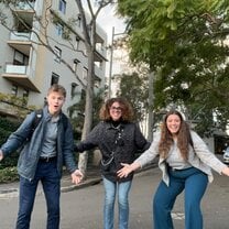 Me and my friends after our first day interning!