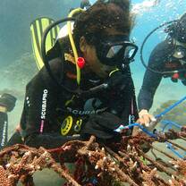 Some coral cleaning! 