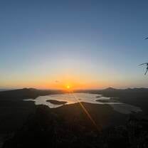 the sunset from a nearby hike
