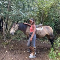 On this horse riding trail near Pucón, we rode up and through a mountain, saw a small waterfall and had an amazing view of the volcano Villarica!