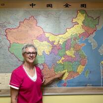 A CLI classroom - I'm showing where Guilin is on the map