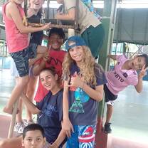 Playing games with the kids we taught!