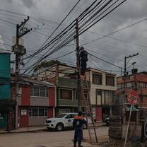 Electricians at work in Suba, near where I was living