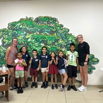 Working with the local children 