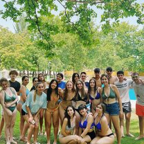 Town pool - mix of LITA students and Spanish children