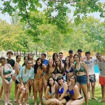 Town pool - mix of LITA students and Spanish children