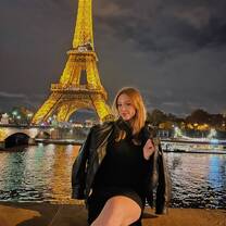 With the Eiffel Tower!