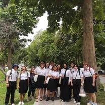 All of us in our school unifroms walking to school!
