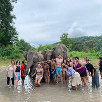 Group photo at the elephant sanctuary.