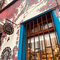All of the buildings in Barrio Italia are beautifully painted; this one for a tea shop is my favorite.
