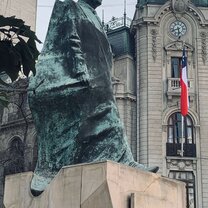 Statue of former president Salvador Allende in La Moneda.