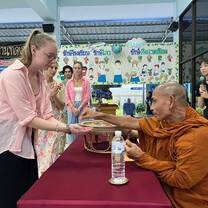 Being blessed by the Monks at graduation