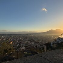 Sunrise from Castell Sant' Elmo with the Vesuvius