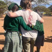 One of the other volunteers caught this picture of me with a couple of the kids when we were on our break! 