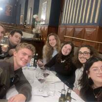 My friends and I at the "Thanksgiving Dinner" our program did for us to make us feel alittle at home.
