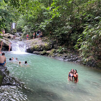 This was when we went to a waterfall and although the water was a bit cold it was gorgeous 