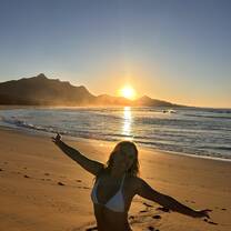Enjoying a beach